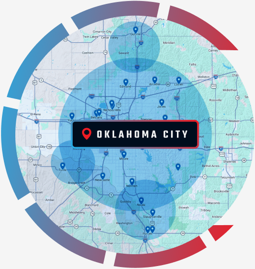 Oklahoma City service area map